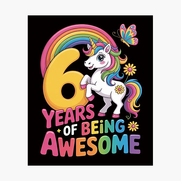 Item preview, Awesome Princess Unicorn Birthday 6 Year Old Girl 6th B-day designed and sold by HudsonErik.