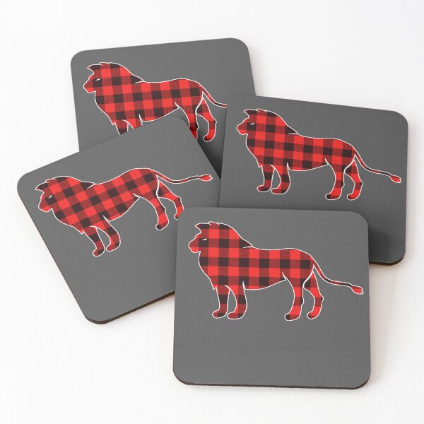 Item preview, Lion in Buffalo Plaid Silhouette – Rustic Woodland Farm Animal Design designed and sold by PinkyDona.