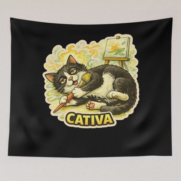 Item preview, Stoner & Psychonaut Cats – Cativa – Gift for Stoners • Retro Comics • Vintage Halftone designed and sold by JacobKAurumhead.