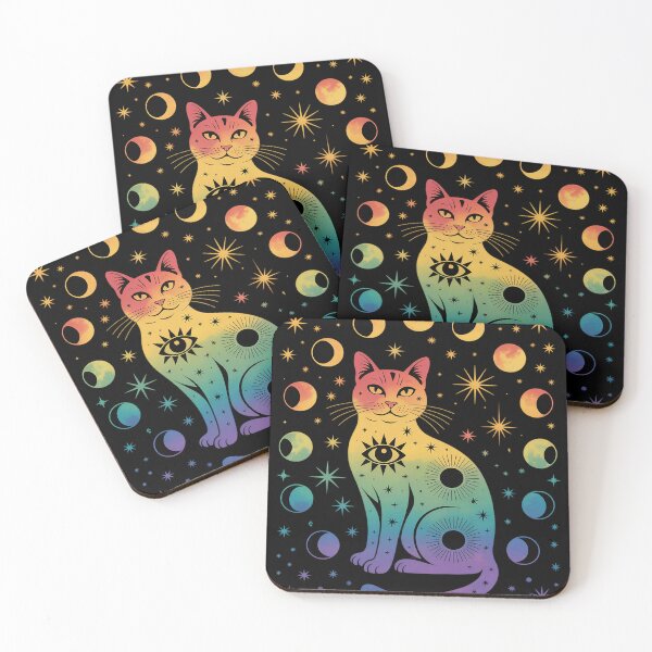 Item preview, Nonbinary pride flag colors, astronomy cat designed and sold by LindseyKris.