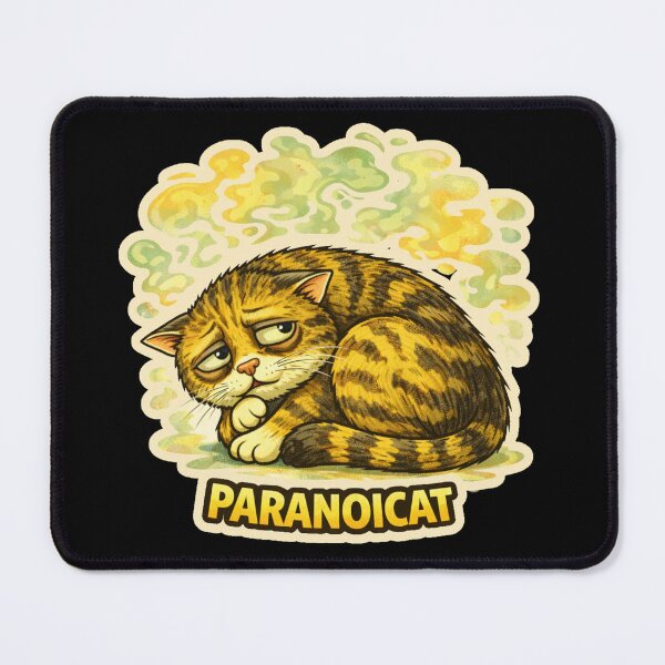 Item preview, Stoner & Psychonaut Cats – Paranoicat – Gift for Stoners • Retro Comics • Vintage Halftone designed and sold by JacobKAurumhead.