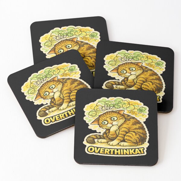 Item preview, Stoner & Psychonaut Cats – Overthinkat – Gift for Stoners • Retro Comics • Vintage Halftone designed and sold by JacobKAurumhead.