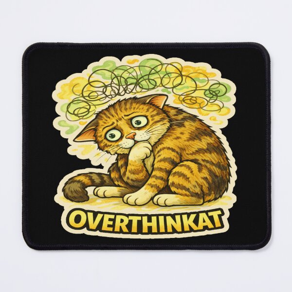 Item preview, Stoner & Psychonaut Cats – Overthinkat – Gift for Stoners • Retro Comics • Vintage Halftone designed and sold by JacobKAurumhead.