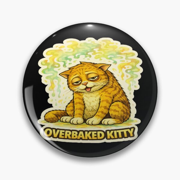 Item preview, Stoner & Psychonaut Cats – Overbaked Kitty – Gift for Stoners • Retro Comics • Vintage Halftone designed and sold by JacobKAurumhead.
