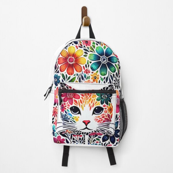 Item preview, Pretty Colorful Floral Cat Women Girls designed and sold by Embers & Incense Co..