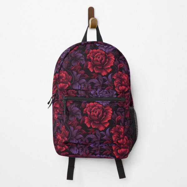 Item preview, Purple and red large roses black background designed and sold by FatBirdie.