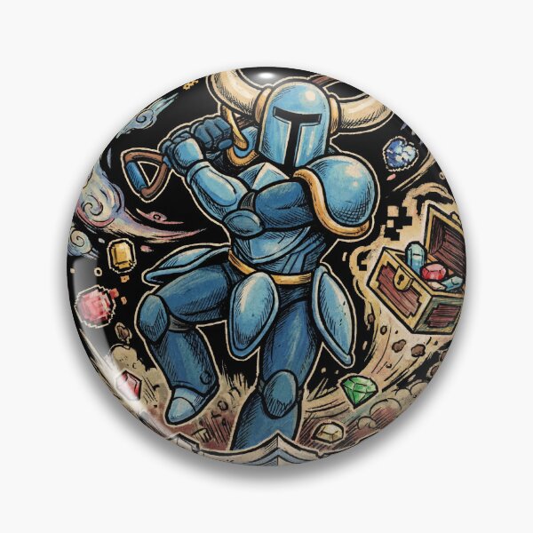 Item preview, Shovel Knight Treasure Trove Blue Knight Shovel Weapon Relics Plague Knight Specter King Shield Knight Yacht Club Games Retro Pixel Art Fan Art Portrait Poster T-Shirt Sticker Print Gift designed and sold by Senpaiwaves.