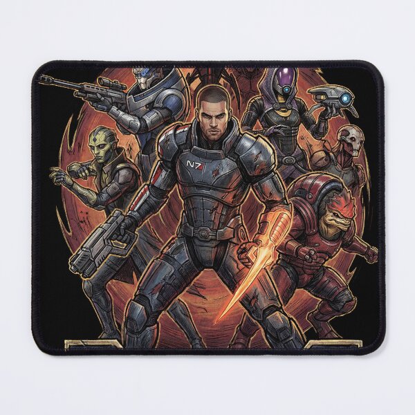Item preview, Mass Effect 2 Normandy Crew Miranda Jacob Jack Mordin Garrus Tali Thane Samara Legion Zaeed Collage Fan Art Poster T-Shirt Sticker Print Gift designed and sold by Senpaiwaves.