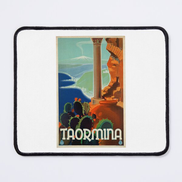 Item preview, Vintage Taormina Sicily Travel Poster Art designed and sold by CharlieDesings.