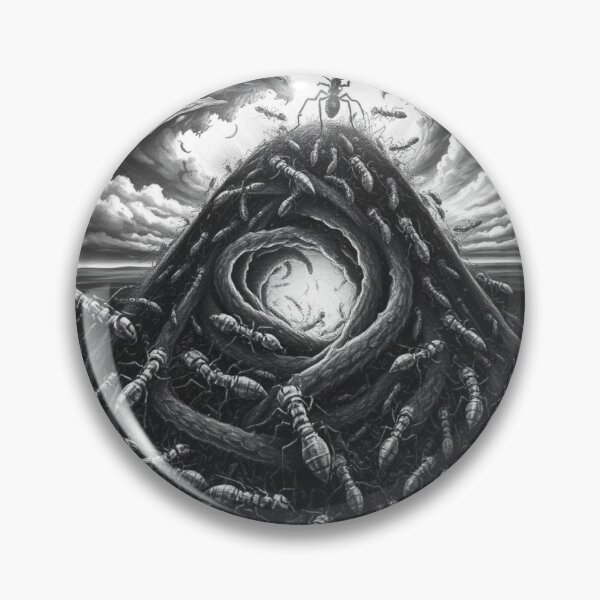 Item preview, Surreal Ant Colony Art Black and White Fantasy Insect Illustration designed and sold by EllDAV777.