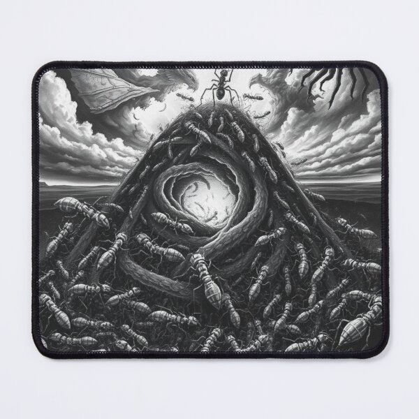 Item preview, Surreal Ant Colony Art Black and White Fantasy Insect Illustration designed and sold by EllDAV777.