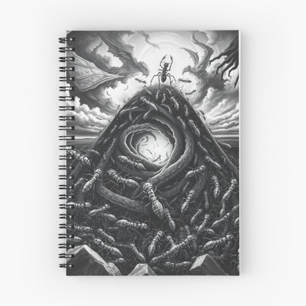 Item preview, Surreal Ant Colony Art Black and White Fantasy Insect Illustration designed and sold by EllDAV777.