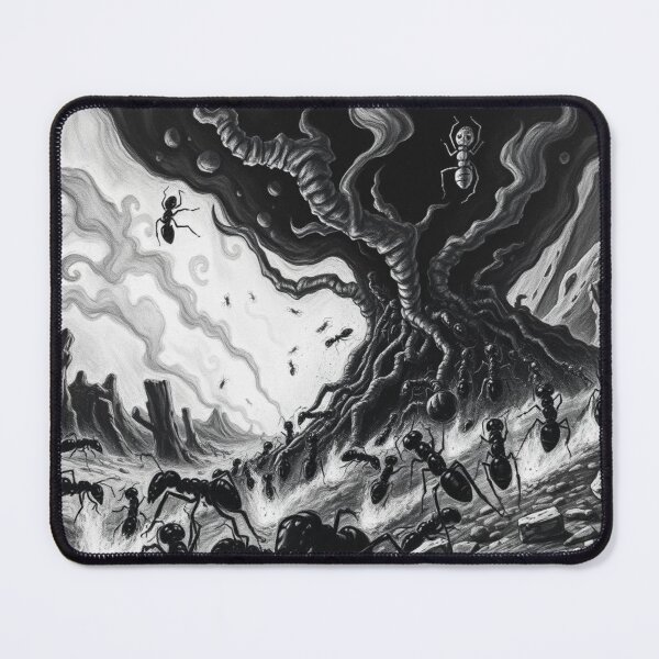 Item preview, Dark Surreal Ant Colony Horror Art - Black and White Fantasy Insect Illustration designed and sold by EllDAV777.