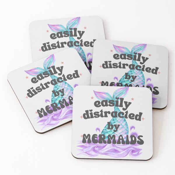 Item preview, Easily distracted by mermaids for mermaid lover cute girly tail fantasy pastel sea ocean  designed and sold by Fantasy Cache.