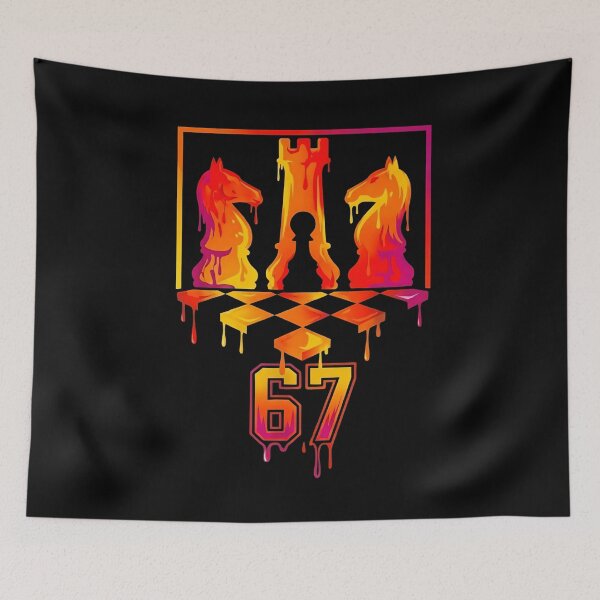 Item preview, Melting Chess Pieces 67 Six Seven Drip Art Tee designed and sold by LashondaGreen89.