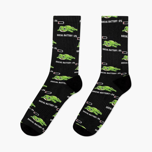 Item preview, Social Battery: 0% – Tired Frog Introvert Meme designed and sold by Kewessthetic.