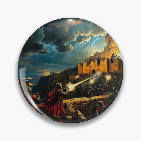 Item preview, Epic Medieval Siege Battle - Knights Storming Castle Fortress Art designed and sold by EllDAV777.