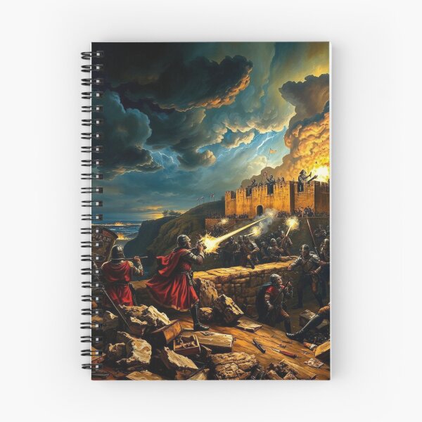 Item preview, Epic Medieval Siege Battle - Knights Storming Castle Fortress Art designed and sold by EllDAV777.