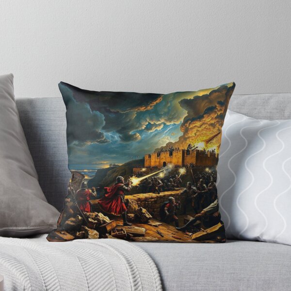 Item preview, Epic Medieval Siege Battle - Knights Storming Castle Fortress Art designed and sold by EllDAV777.