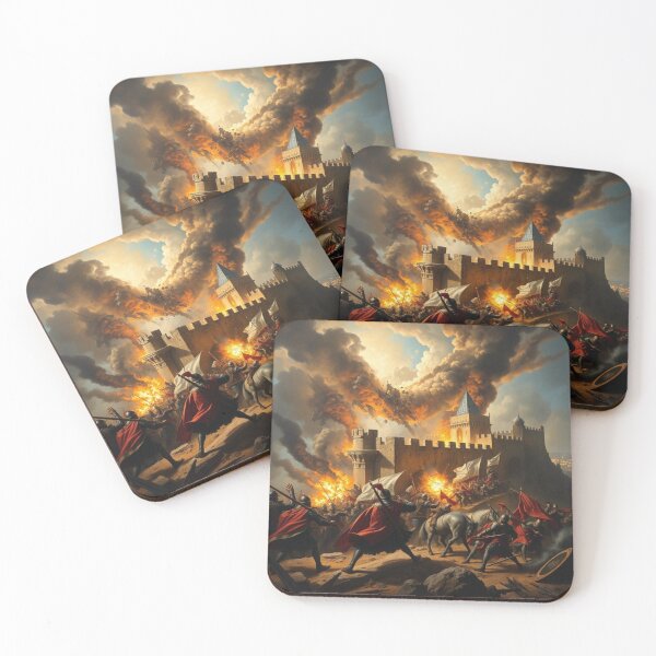 Item preview, Epic Medieval Castle Siege Battle - Crusader Knights Fantasy Art designed and sold by EllDAV777.