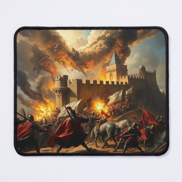 Item preview, Epic Medieval Castle Siege Battle - Crusader Knights Fantasy Art designed and sold by EllDAV777.
