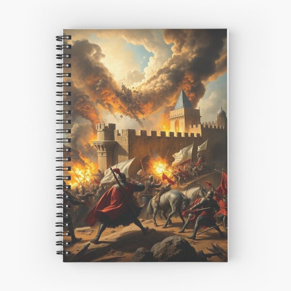 Item preview, Epic Medieval Castle Siege Battle - Crusader Knights Fantasy Art designed and sold by EllDAV777.