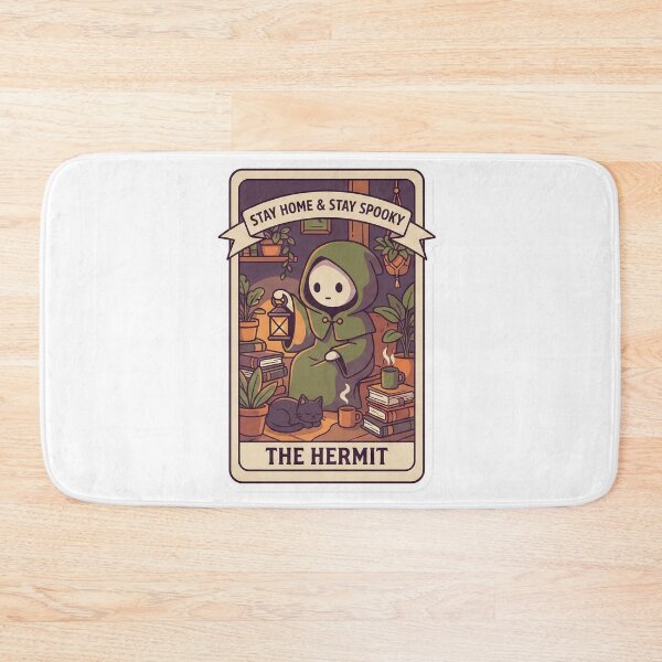 Item preview, The Hermit Tarot Card Cute Goth Stickman Stay Home & Stay Spooky Cozy Vibes designed and sold by StickyGuys.