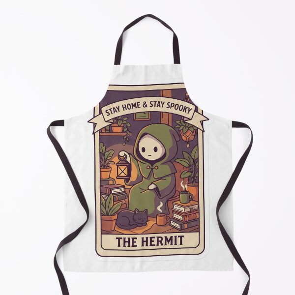 Item preview, The Hermit Tarot Card Cute Goth Stickman Stay Home & Stay Spooky Cozy Vibes designed and sold by StickyGuys.