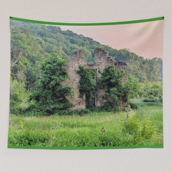 Item preview, Overgrown ruins on a Misty Evening designed and sold by Martha Sherman.
