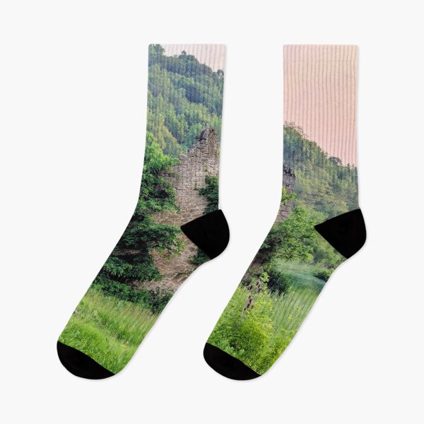 Item preview, Overgrown ruins on a Misty Evening designed and sold by Martha Sherman.