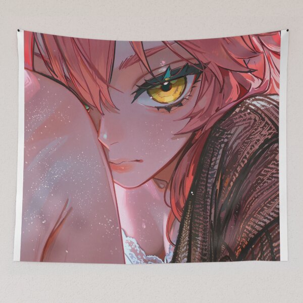 Item preview, Pink Hair Anime Girl Golden Eyes designed and sold by HERRSCHER AGGA STUDIO.