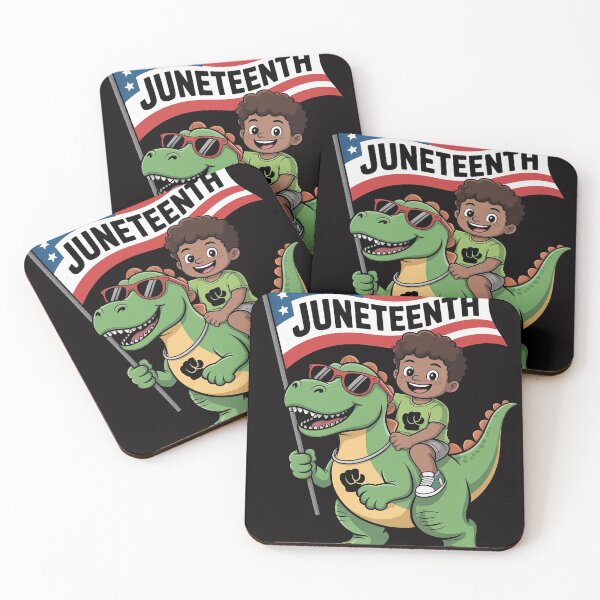 Item preview, Juneteenth Black King Riding T Rex Dino Boys Kids Flag designed and sold by DarioRosales.
