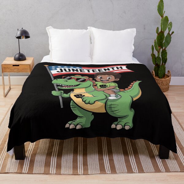 Item preview, Juneteenth Black King Riding T Rex Dino Boys Kids Flag designed and sold by DarioRosales.