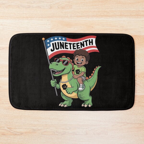 Item preview, Juneteenth Black King Riding T Rex Dino Boys Kids Flag designed and sold by DarioRosales.
