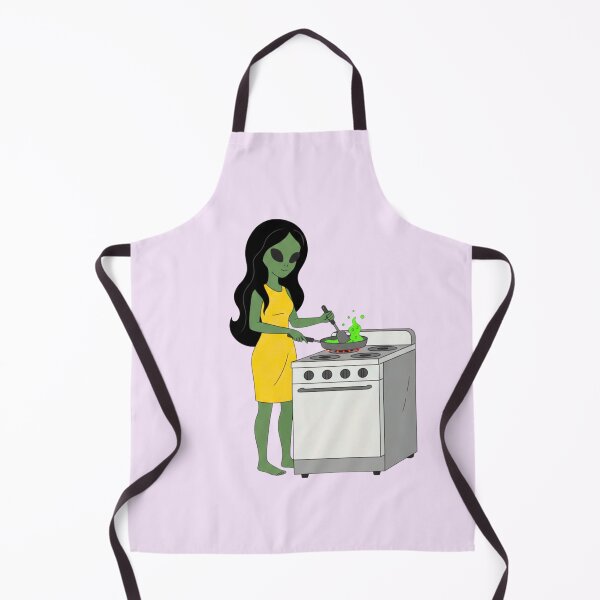 Item preview, Retro Female Alien Cooking on Stove - Flat Vector Illustration designed and sold by Everyday Aliens.