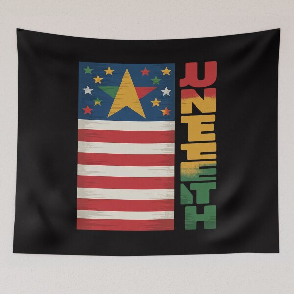 Item preview, Juneteenth American Flag Emancipation Melanin Black designed and sold by gerardostokes.