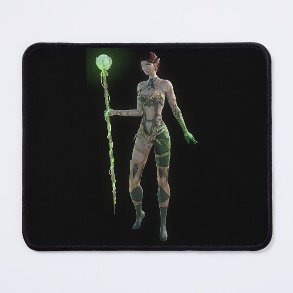 Item preview, Emerald Elf Mage Warrior with Glowing Staff – Fantasy RPG Female Character Art designed and sold by Fashion Empire.