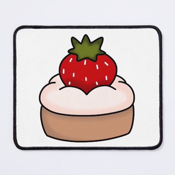 Item preview, Cute strawberry-topped pastry with cream designed and sold by Minivint.
