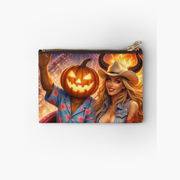 Item preview, Headless Horseman Rollercoaster Ride with Fire Demon Muse – Fantasy Carnival Art designed and sold by TheHorsemanRidesAgain.