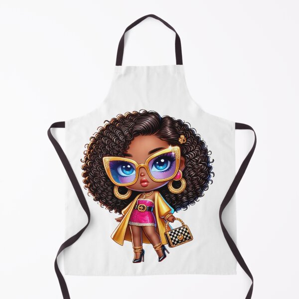 Item preview, Melanin Chibi Fashion Girl with Curly Hair designed and sold by Lulunza.