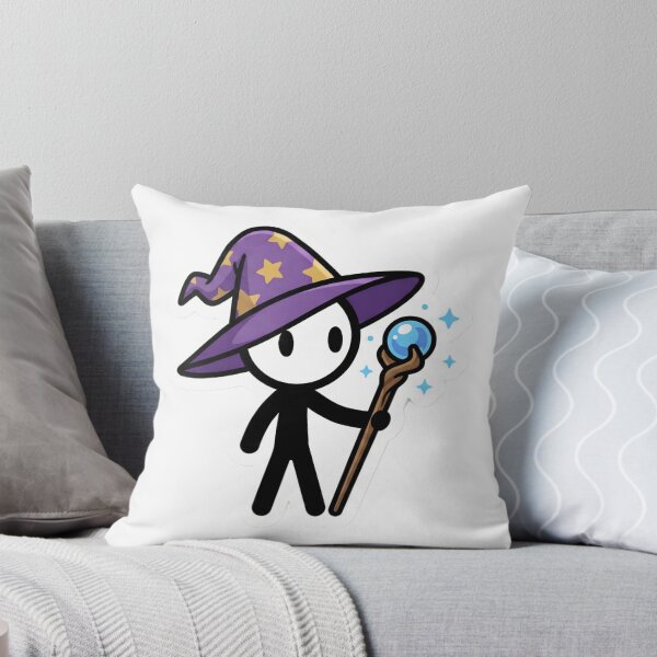 Item preview, Cute Stick Figure Wizard Mage with Glowing Magic Staff & Hat - Cozy Fantasy Aesthetic designed and sold by StickyGuys.