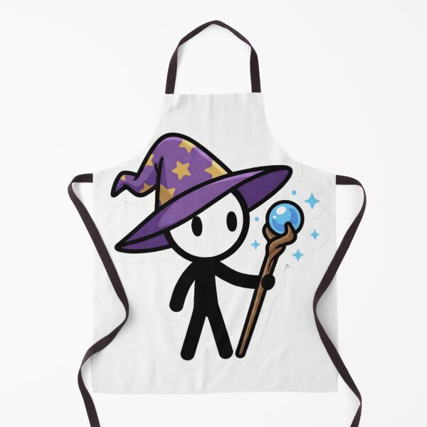 Item preview, Cute Stick Figure Wizard Mage with Glowing Magic Staff & Hat - Cozy Fantasy Aesthetic designed and sold by StickyGuys.