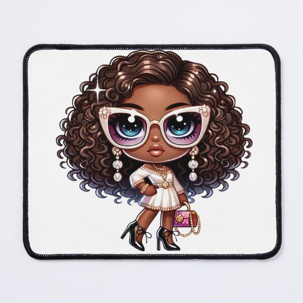 Item preview, Cute Chibi Black Girl Elegant Fashion Doll designed and sold by Lulunza.