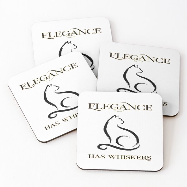 Item preview, Minimalist Cat Art - Elegance Has Whiskers Quote designed and sold by Quillway.