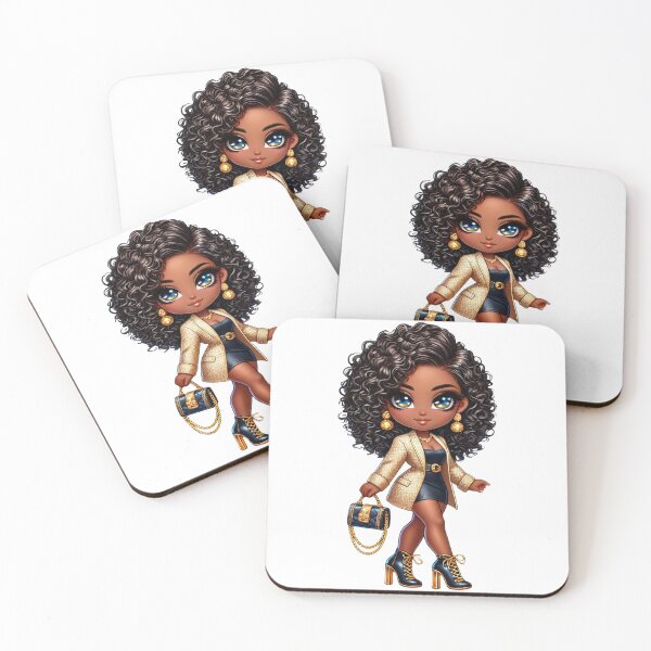 Item preview, Stylish Melanin Chibi Girl Gold Outfit designed and sold by Lulunza.