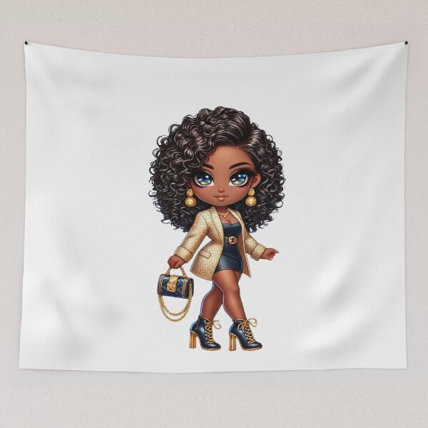 Item preview, Stylish Melanin Chibi Girl Gold Outfit designed and sold by Lulunza.