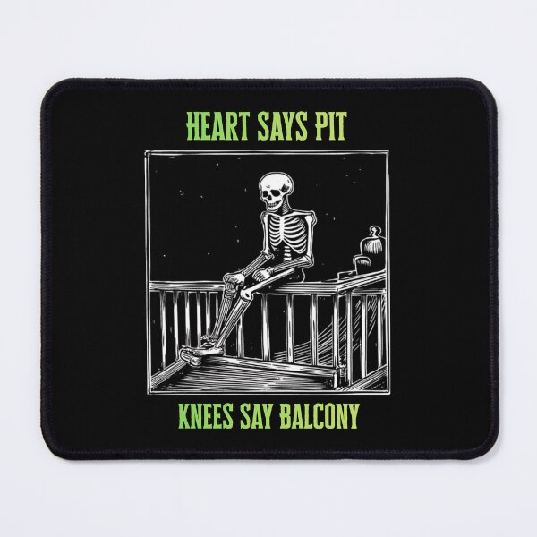 Item preview, Heart Says Pit, Knees Say Balcony – Funny Concert Quote for Metal & Rock Music Fans designed and sold by 9morethan9®.