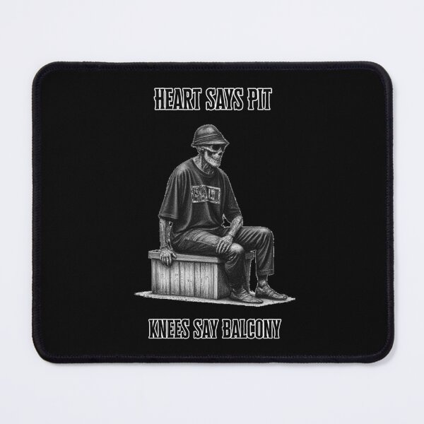 Item preview, Heart Says Pit, Knees Say Balcony – Funny Concert Quote for Metal & Rock Music Fans designed and sold by 9morethan9®.