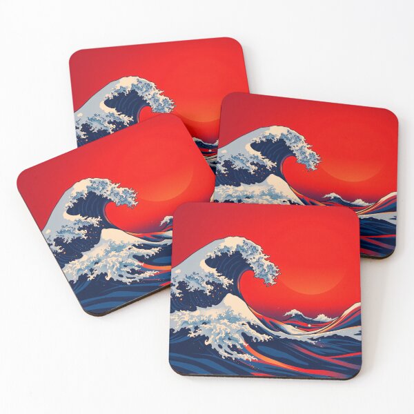 Item preview, Crimson Sunset Waves designed and sold by MooDigitalArt.