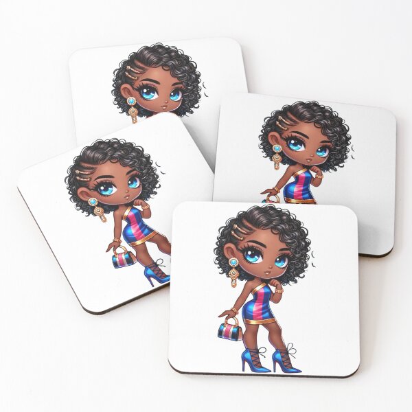 Item preview, Chibi Melanin Fashion Doll Cute Illustration designed and sold by Lulunza.